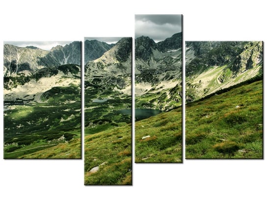 Obraz Górski widok, 4 elementy, 130x85 cm Oobrazy