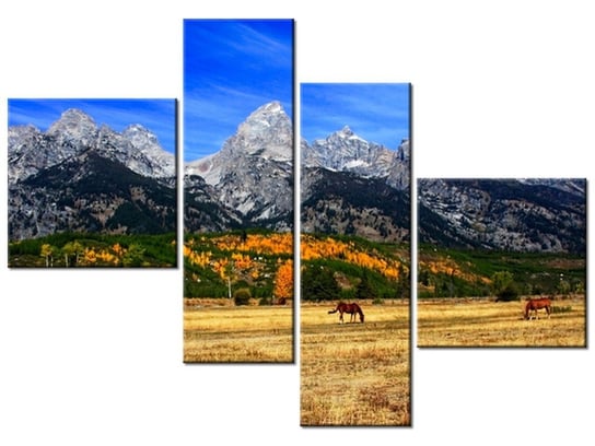 Obraz Grand Teton - fortherock, 4 elementy, 100x70 cm Oobrazy