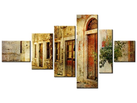 Obraz Grecka uliczka, 6 elementów, 180x100 cm Oobrazy