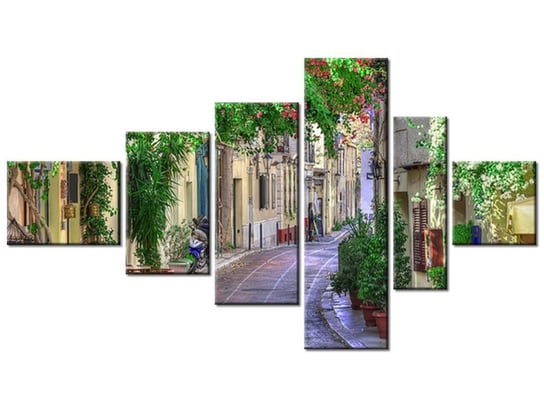 Obraz Grecka uliczka, 6 elementów, 180x100 cm Oobrazy