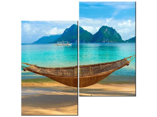 Obraz Hamak na plaży, 2 elementy, 60x60 cm Oobrazy
