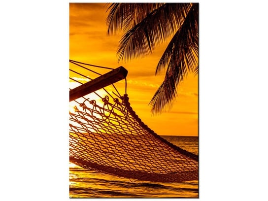 Obraz Hamak na plaży o zachodzie słońca, 60x90 cm Oobrazy