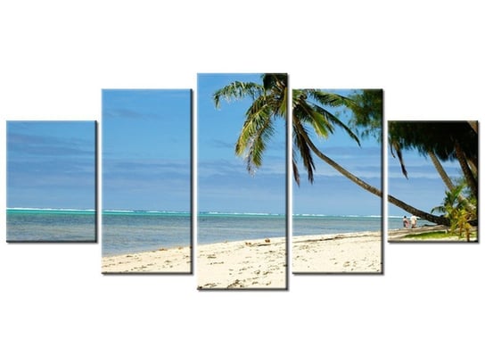 Obraz Hawajska plaża - Brians101, 5 elementów, 150x70 cm Oobrazy