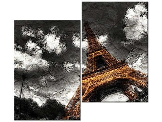 Obraz Impasto Wieża jak malowana, 2 elementy, 80x70 cm Oobrazy