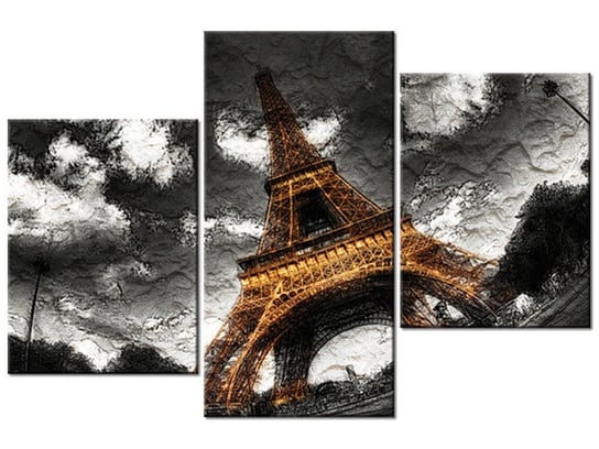 Obraz Impasto Wieża jak malowana, 3 elementy, 90x60 cm Oobrazy