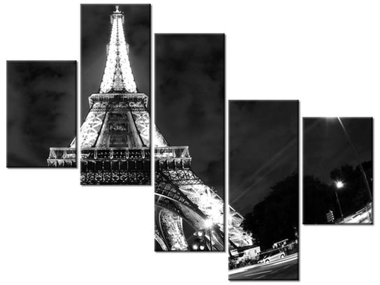 Obraz Inne spojrzenie na Wieżę Eiffla, 5 elementów, 100x75 cm Oobrazy