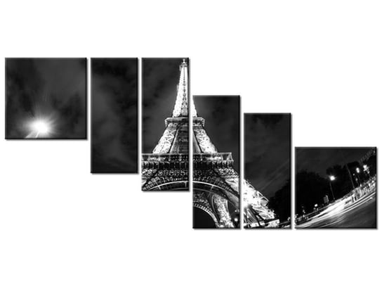 Obraz Inne spojrzenie na Wieżę Eiffla, 6 elementów, 220x100 cm Oobrazy