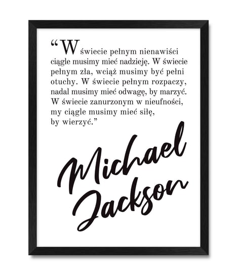 Obraz inspiracja do salonu z napisem Michael Jackson 32x42 cm iWALL studio