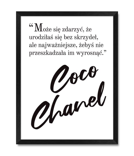 Obraz inspiracyjny do pokoju rozwój osobisty cytat Coco Chanel 32x42 cm iWALL studio
