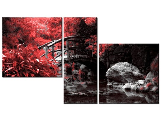 Obraz Japoński Ogród, 3 elementy, 90x50 cm Oobrazy