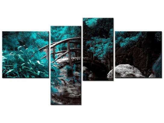Obraz Japoński Ogród, 4 elementy, 100x55 cm Oobrazy