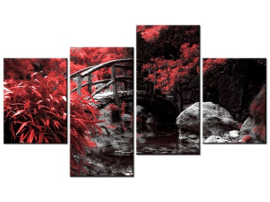Obraz, Japoński Ogród, 4 elementy, 120x70 cm Oobrazy