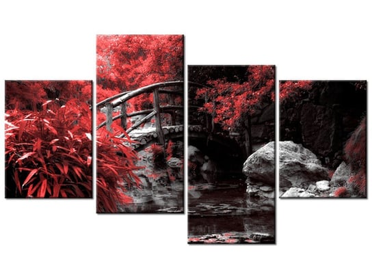 Obraz Japoński Ogród, 4 elementy, 120x70 cm Oobrazy