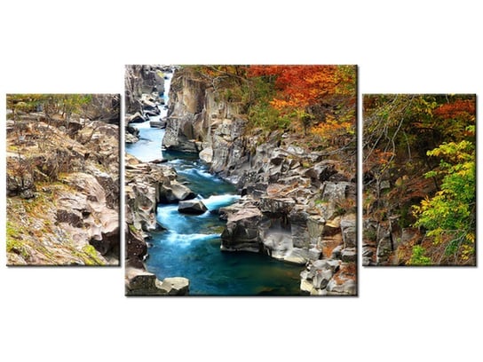 Obraz Jesień nad strumieniem, 3 elementy, 80x40 cm Oobrazy