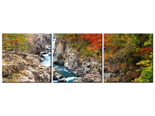 Obraz Jesień nad strumieniem, 3 elementy, 90x30 cm Oobrazy