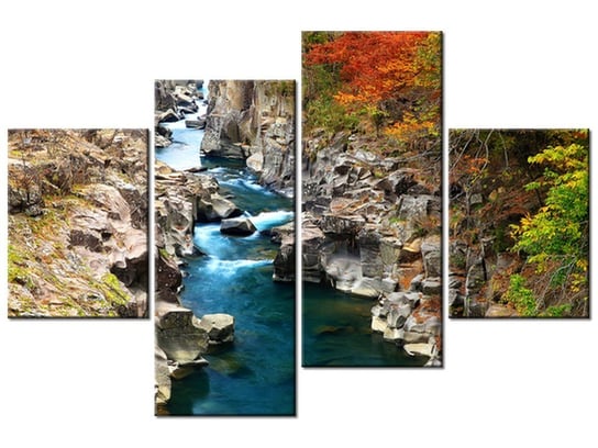 Obraz Jesień nad strumieniem, 4 elementy, 120x80 cm Oobrazy