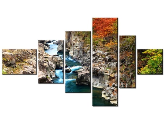 Obraz Jesień nad strumieniem, 6 elementów, 180x100 cm Oobrazy