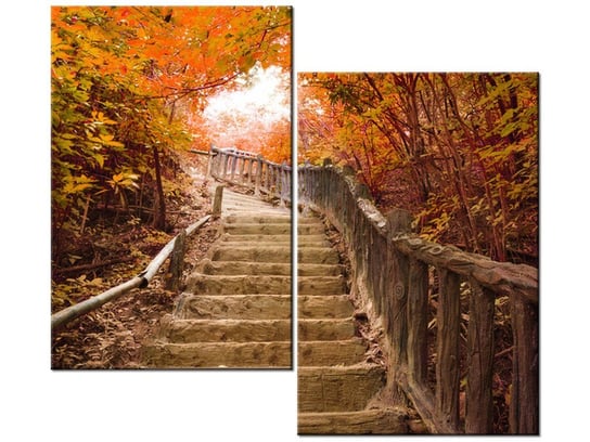 Obraz Jesienny spacer, 2 elementy, 80x70 cm Oobrazy