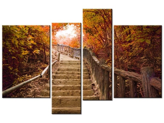 Obraz Jesienny spacer, 4 elementy, 130x85 cm Oobrazy