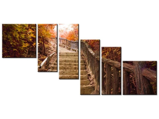 Obraz Jesienny spacer, 6 elementów, 220x100 cm Oobrazy