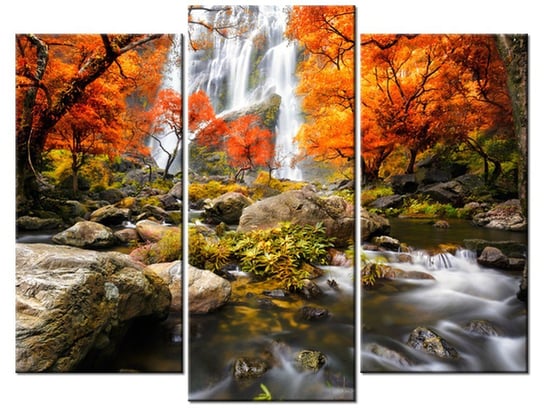 Obraz, Jesienny wodospad, 3 elementy, 90x70 cm Oobrazy