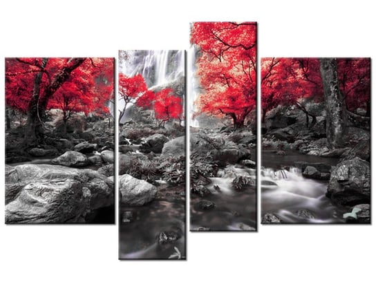 Obraz Jesienny wodospad, 4 elementy, 130x85 cm Oobrazy