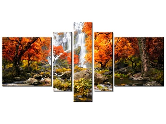 Obraz, Jesienny wodospad, 5 elementów, 160x80 cm Oobrazy