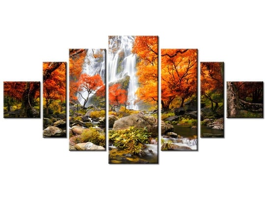 Obraz, Jesienny wodospad, 7 elementów, 200x100 cm Oobrazy