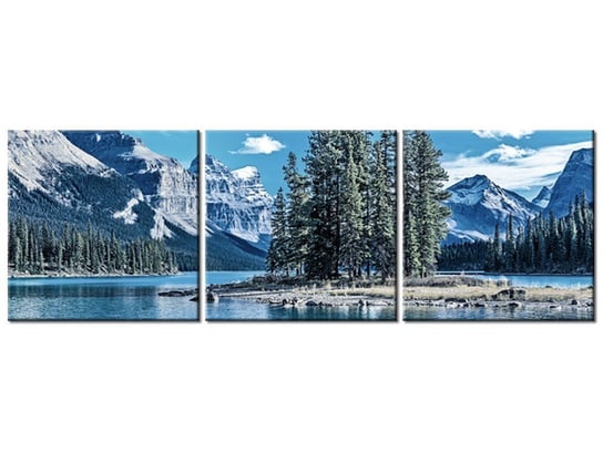 Obraz Jezioro Maligne zimą, 3 elementy, 150x50 cm Oobrazy