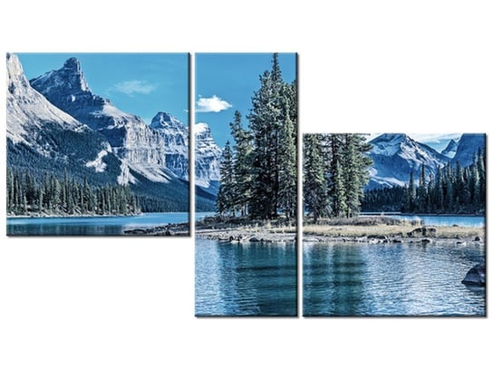 Obraz Jezioro Maligne zimą, 3 elementy, 90x50 cm Oobrazy