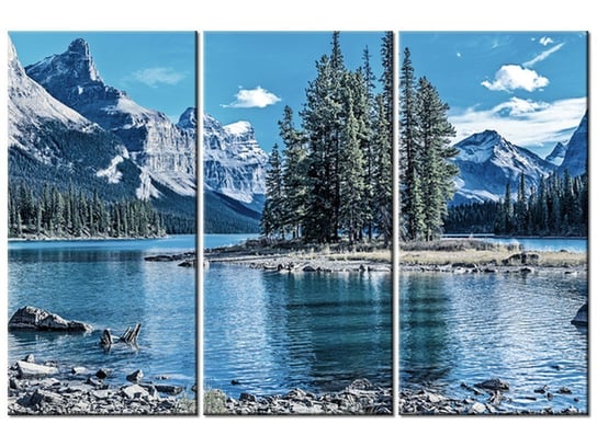 Obraz Jezioro Maligne zimą, 3 elementy, 90x60 cm Oobrazy
