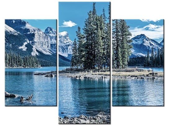 Obraz Jezioro Maligne zimą, 3 elementy, 90x70 cm Oobrazy