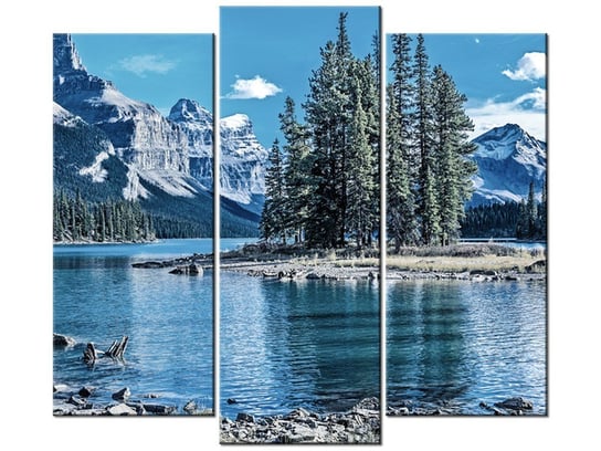 Obraz Jezioro Maligne zimą, 3 elementy, 90x80 cm Oobrazy