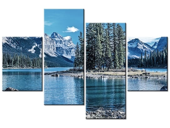 Obraz Jezioro Maligne zimą, 4 elementy, 120x80 cm Oobrazy