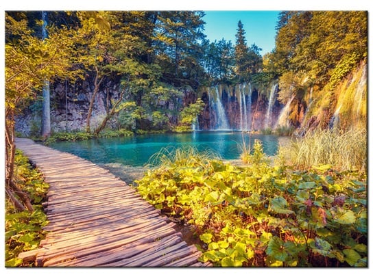 Obraz, Jezioro Plitvice jesienią, 70x50 cm Oobrazy