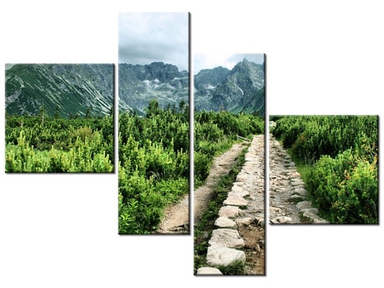 Obraz Kamienista droga, 4 elementy, 100x70 cm Oobrazy