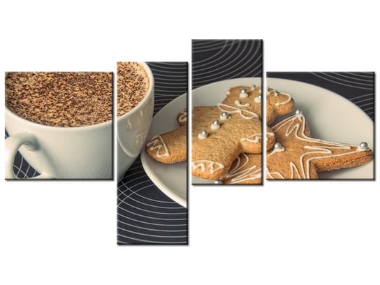 Obraz Kawa i ciasteczka - Anton Novojilov, 4 elementy, 100x55 cm Oobrazy