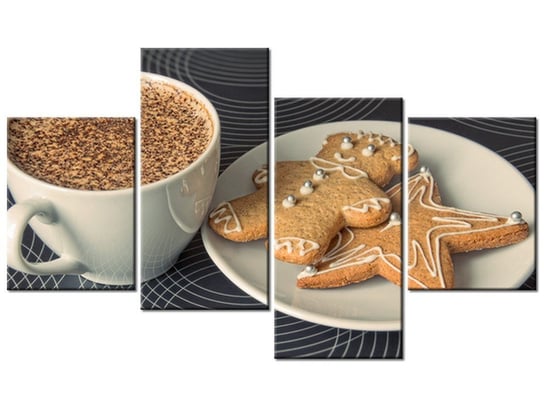 Obraz Kawa i ciasteczka - Anton Novojilov, 4 elementy, 120x70 cm Oobrazy
