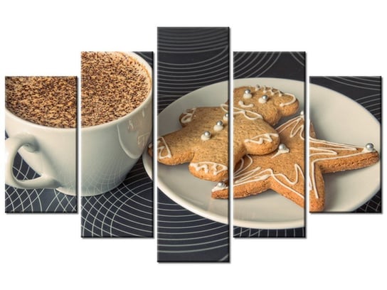 Obraz Kawa i ciasteczka - Anton Novojilov, 5 elementów, 100x63 cm Oobrazy