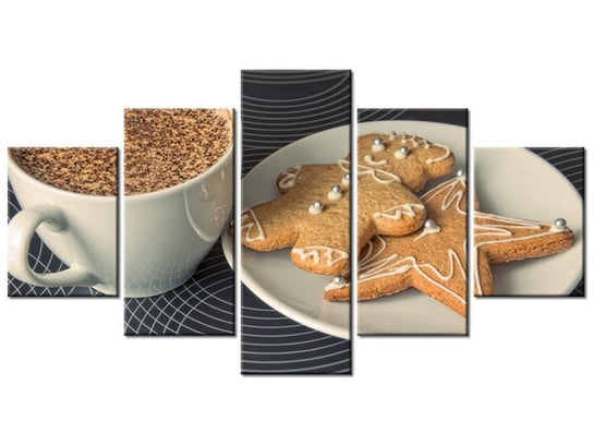 Obraz Kawa i ciasteczka - Anton Novojilov, 5 elementów, 150x80 cm Oobrazy