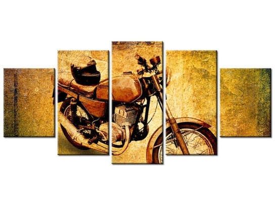 Obraz Klasyczny motocykl, 5 elementów, 150x70 cm Oobrazy