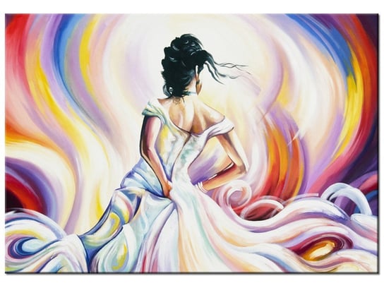 Obraz, Kobieta w wirze kolorów, 100x70 cm Oobrazy