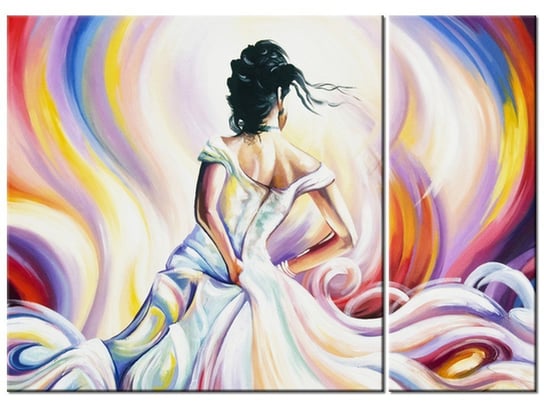 Obraz Kobieta w wirze kolorów, 2 elementy, 70x50 cm Oobrazy