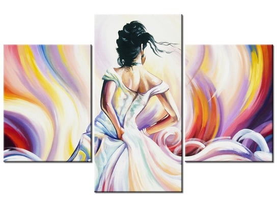 Obraz Kobieta w wirze kolorów, 3 elementy, 90x60 cm Oobrazy