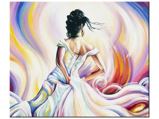 Obraz Kobieta w wirze kolorów, 60x50 cm Oobrazy