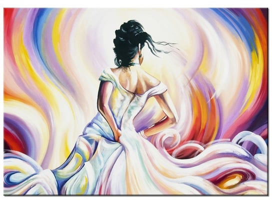 Obraz Kobieta w wirze kolorów, 70x50 cm Oobrazy