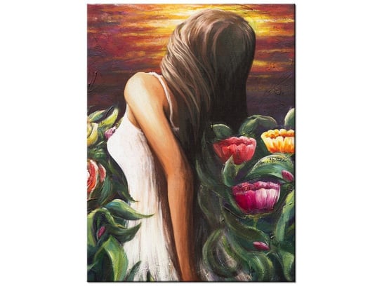 Obraz Kobieta wśród kwiatów, 30x40 cm Oobrazy