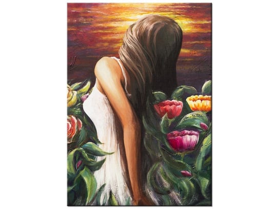 Obraz Kobieta wśród kwiatów, 50x70 cm Oobrazy