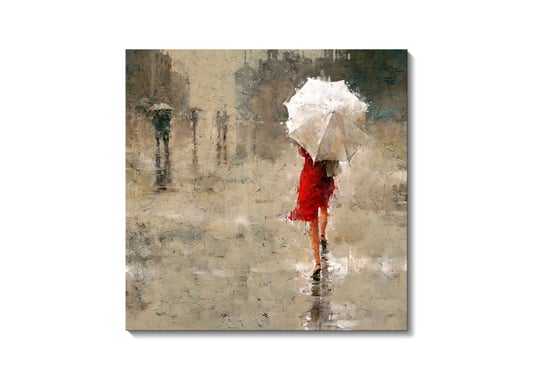 Obraz - Kobieta z białym parasolem, 70x70 cm / PRINTORAMA PRINTORAMA