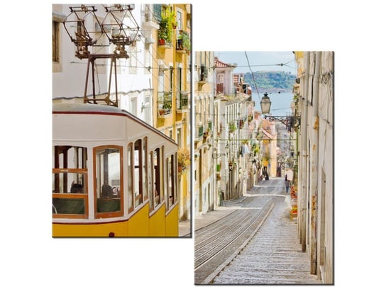 Obraz Kolejka w Lizbonie, 2 elementy, 60x60 cm Oobrazy